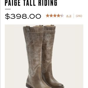 Frye’s “Paige Tall Riding Boots”. Great condition!